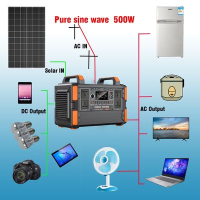 500W / 1KW লিথিয়াম ব্যাটারি হোম টিভি এবং আলো জন্য পোর্টেবল সৌর শক্তি সিস্টেম জেনারেটর