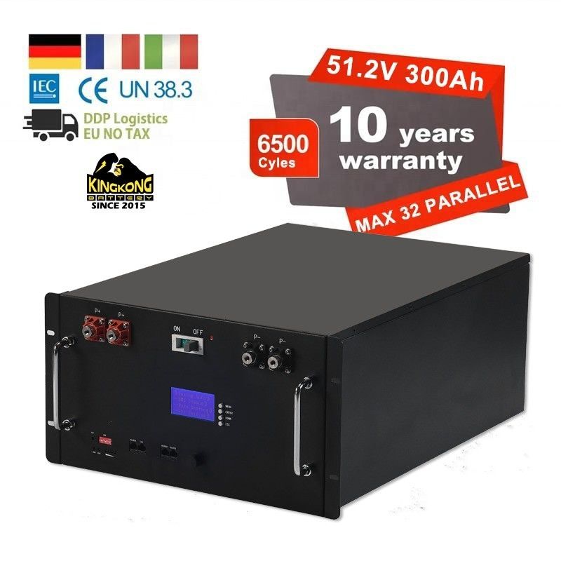 OEM 51.2V 15Kwh সৌর ইনভার্টার LFP4 LiFePO4 ব্যাটারি প্যাক 48V 300Ah সমান্তরাল ম্যাক্স 32 সমান্তরাল