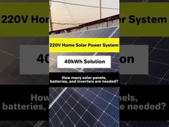 ৪০ কিলোওয়াট ঘণ্টার সৌর ইনস্টলেশনঃ ১৮ টি প্যানেল (প্রতিটি ৫৫০ ওয়াট), দৈনিক আউটপুট ~ ৩৯.৬ কিলোওয়াট ঘন্টা। পরিষ্কার শক্তি দিয়ে বাড়ির শক্তি সরবরাহ করে। 