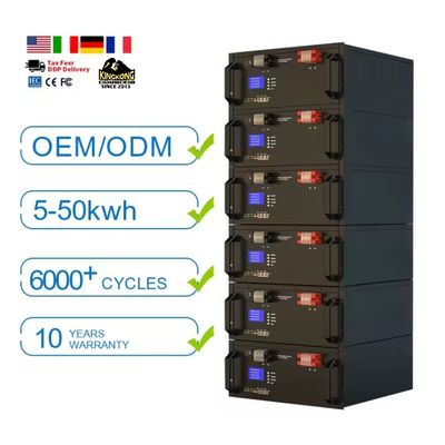 চক্র জীবন 6000 বার 51.2V 300ah 100Ah Lifepo4 লিথিয়াম আয়ন ব্যাটারি সৌর শক্তি জন্য